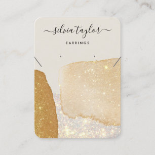 Modern Calligraphy Necklace Earring Gold Business Business Card