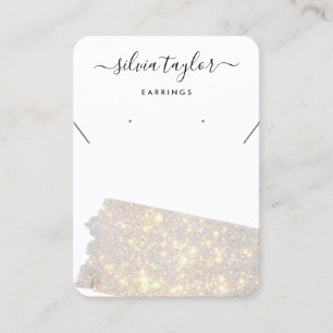 Modern Calligraphy Necklace Earring Gold Business Card