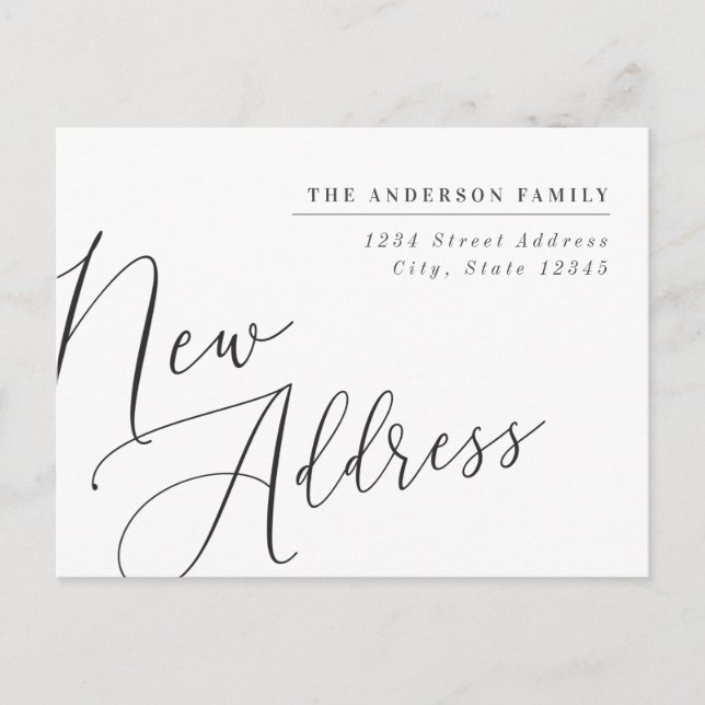 Modern Calligraphy New Address Moving Announcement (Front)