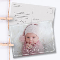 Modern Calligraphy New Baby Thank You Photo Birth