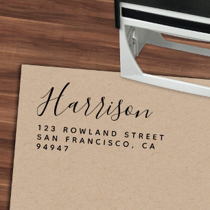 Modern Calligraphy Oversize Name Return Address Self-inking Stamp