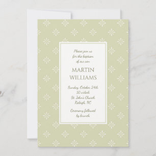 Modern calligraphy pattern gender neutral baptism invitation