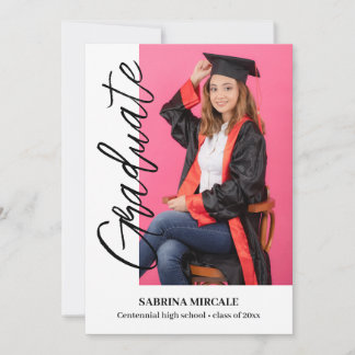 Modern Calligraphy Photo Graduate Announcement