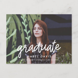 Modern calligraphy Photo graduation Postcard