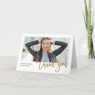 Modern Calligraphy photo graduation thank you note