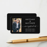 Modern Calligraphy Photo Wedding Registry Black