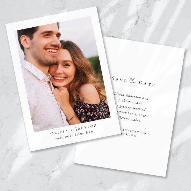 Modern Calligraphy Photo Wedding Save The Date (Creator Uploaded)