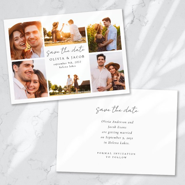 Modern Calligraphy Photo Wedding Save The Date (Creator Uploaded)