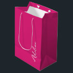 Modern Calligraphy Pink Custom Name Medium Gift Bag<br><div class="desc">This lovely custom bridesmaid gift bag features personalised name. You can easily change the background and fonts colours to match your event if you like.</div>