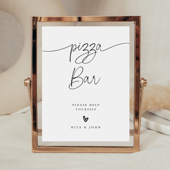 Modern Calligraphy Pizza Bar Wedding Sign (Creator Uploaded)