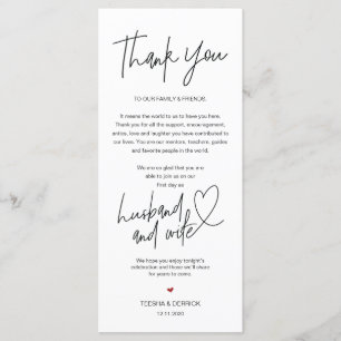 Modern calligraphy Place Setting Thank You Card