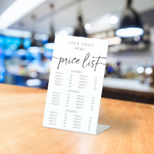 Modern Calligraphy Price List Pedestal Sign