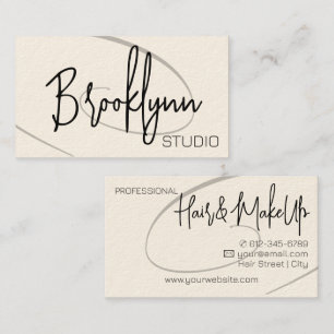 Modern Calligraphy Professional Hair Studio Twirl Business Card