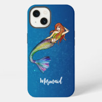 Modern Calligraphy Rainbow Mermaid Ginger Hair