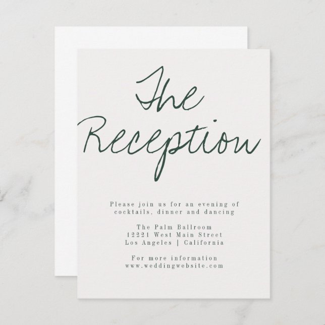Modern Calligraphy Reception Card (Front/Back)