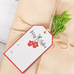 Modern Calligraphy Red Mittens To and From Gift Tags<br><div class="desc">Modern and festive gift tag with calligraphy script "Merry Christmas",  line art red mittens and To: and From: text</div>