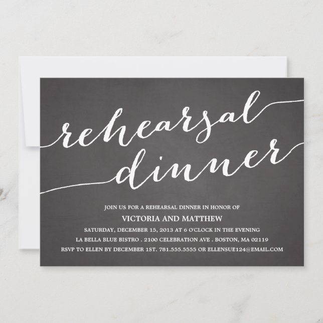 MODERN CALLIGRAPHY | REHEARSAL DINNER INVITATION (Front)