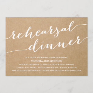 MODERN CALLIGRAPHY REHEARSAL DINNER INVITATION
