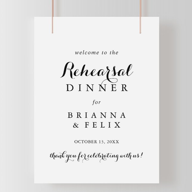 Modern Calligraphy Rehearsal Dinner Welcome Sign (Creator Uploaded)