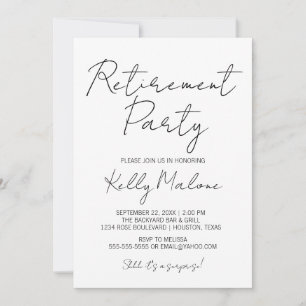 Modern Calligraphy Retirement Party Invitation