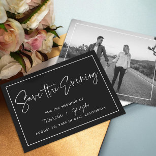 Modern Calligraphy Save the Evening Save the Date Invitation
