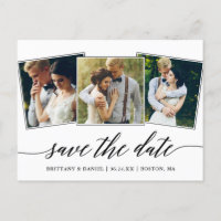 Modern Calligraphy Script 3 Photo Save the Date