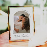 Modern Calligraphy Script Arch Frame Photo Wedding Table Number<br><div class="desc">Modern and elegant design printed Modern Minimal Script Arch Frame Photo Wedding Table Number that can be customised with your text and add each table number card to your cart, one by one. Please click the "Customise it" button and use our design tool to modify this template. Check out the...</div>