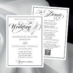 Modern Calligraphy Script Budget Formal Wedding Invitation