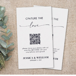 Modern Calligraphy Script Capture the love QR Code Enclosure Card