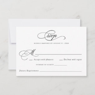 Modern Calligraphy Script Elegant Wedding RSVP Invitation