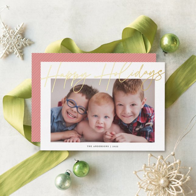 Modern Calligraphy Script Happy Holidays Photo (Creator Uploaded)