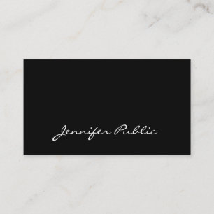 Modern Calligraphy Script Minimalist Elegant Plain Business Card