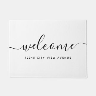Modern Calligraphy Script Property Welcome Doormat