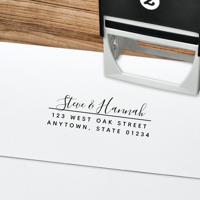 Modern Calligraphy Script Return Address Self-inking Stamp (Creator Uploaded)