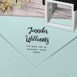 Modern Calligraphy Script Return Address Stamp