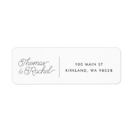 Modern Calligraphy Script Wedding Return Address 