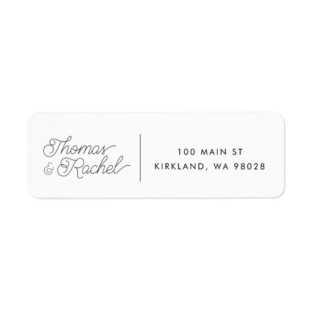 Modern Calligraphy Script Wedding Return Address  (Front)