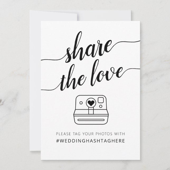 Modern Calligraphy Share the Love Hashtag Sign (Front)