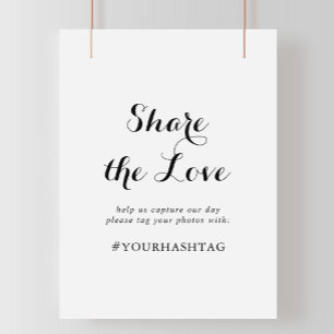 Modern Calligraphy Share the Love Hashtag Sign