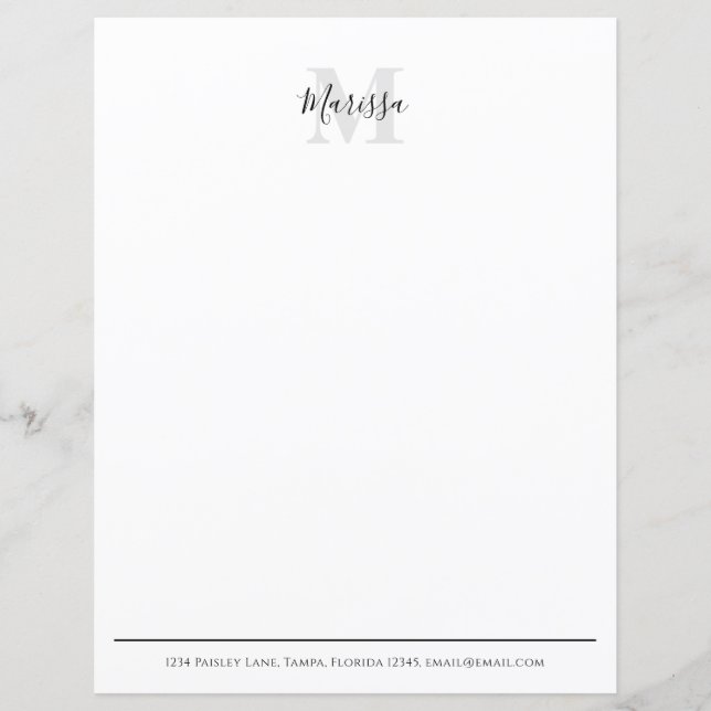Modern Calligraphy Simple Monogram Name Template (Front)