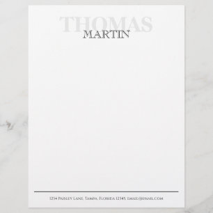 Modern Calligraphy Simple Typography Name Template Custom Letterhead