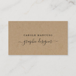 Modern Calligraphy - Simply Right Kraft Paper Business Card