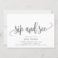 Modern Calligraphy Sip and See Baby Meet and Greet