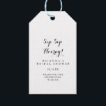 Modern Calligraphy Sip Sip Hooray Bridal Shower Gift Tags<br><div class="desc">These modern calligraphy sip sip hooray bridal shower gift tags are perfect for a rustic wedding shower. The simple and elegant design features classic and fancy script typography in black and white.</div>