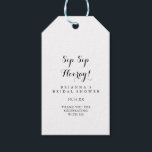 Modern Calligraphy Sip Sip Hooray Bridal Shower Gift Tags<br><div class="desc">These modern calligraphy sip sip hooray bridal shower gift tags are perfect for a rustic wedding shower. The simple and elegant design features classic and fancy script typography in black and white.</div>