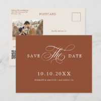 Modern Calligraphy Terracotta Boho Save the Date