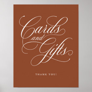 Modern calligraphy terracotta cards and gifts Sign