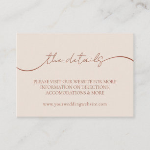 Modern Calligraphy Terracotta Mini Photo Details Enclosure Card