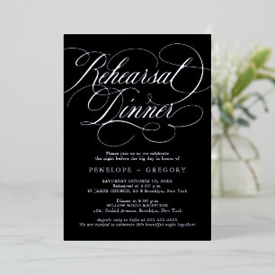 Modern calligraphy timeles Silver Rehearsal Dinner