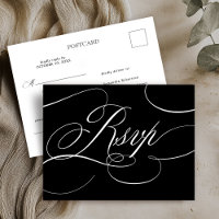Modern calligraphy timeless black and white  RSVP